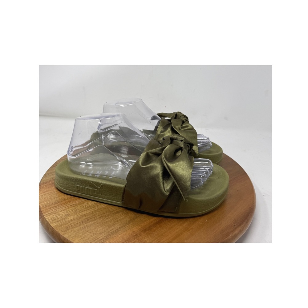 PUMA FENTY Olive Green Bow Slide Sandals Women's Size‎ US 5.5 / EUR 35.5